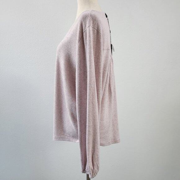 Bobeau Women's Knit V-Neck Pullover Top Medium Angel Wing/Pink NWT Boho Peasant - Picture 4 of 8